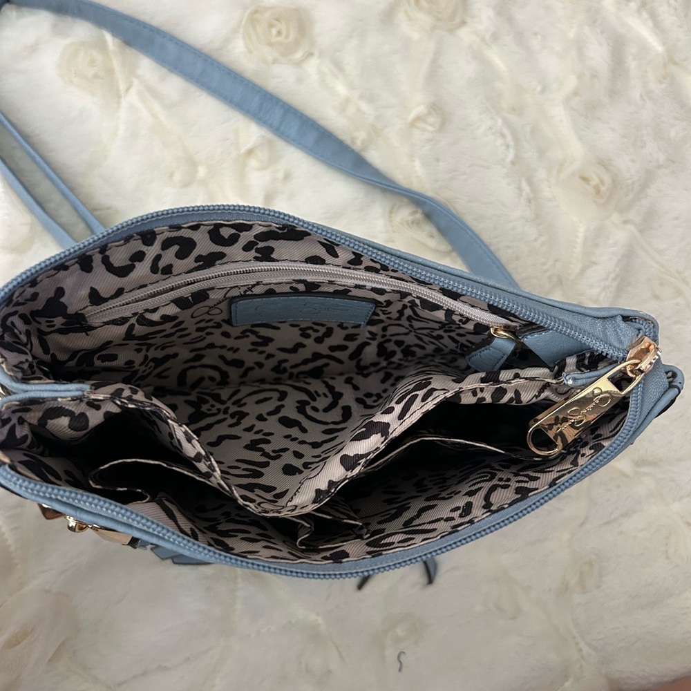 Jessica Simpson Blue Crossbody and Knit Sweater, PERFECT CONDITION. Soo hot!! 🥵 - Picture 4 of 10